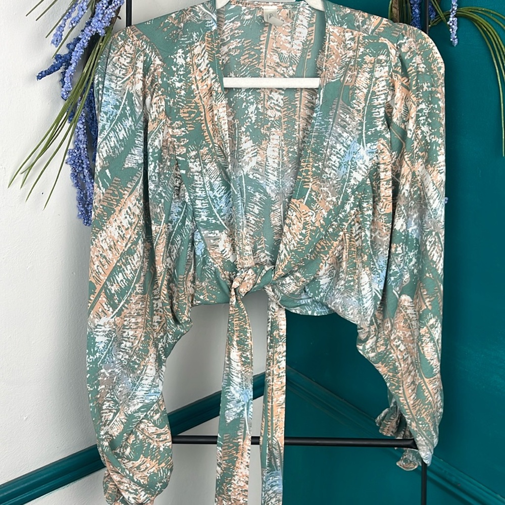 Mahina Tie Long Sleeve Blouse